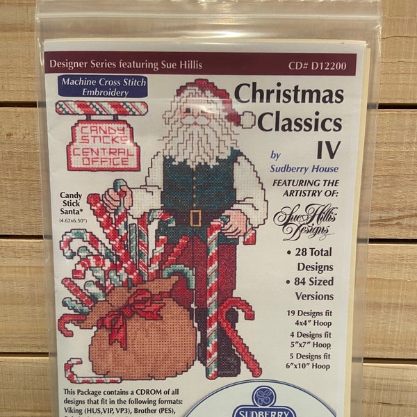 Sudberry House "Christmas Classics IV" - Featuring Sue Hillis Designs - Machine Cross Stitch Embroidery CD #D12200 - New