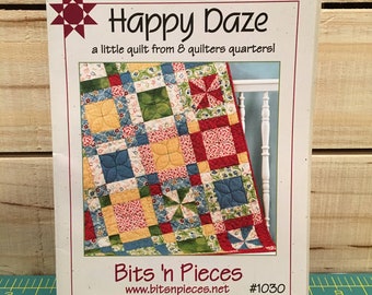 Bits &#39;n Pieces Pattern Co. - &quot;Happy Daze&quot; Mini Quilt Pattern - Designed by Julia H. Hale