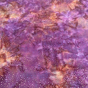 Purple and Brown Batik Fabric - **By The Half Yard**