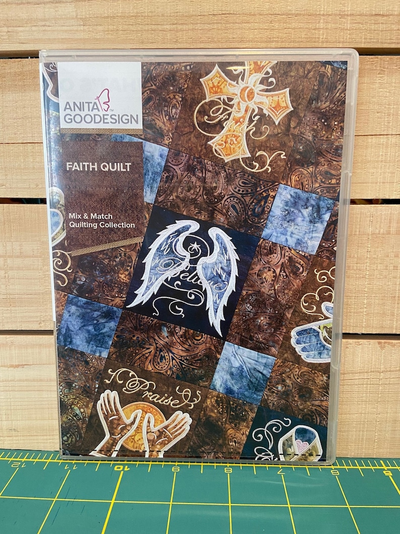 Anita Goodesign Mix & Match Quilting Faith Quilt Machine Embroidery CD New image 1