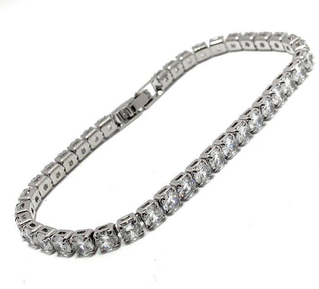 アクセサリー Glitter Luxury Tennis Bracelet 20cm Roxie Cubic Zirconia Bezel Set CZ Tennis Bracelet – Sterling