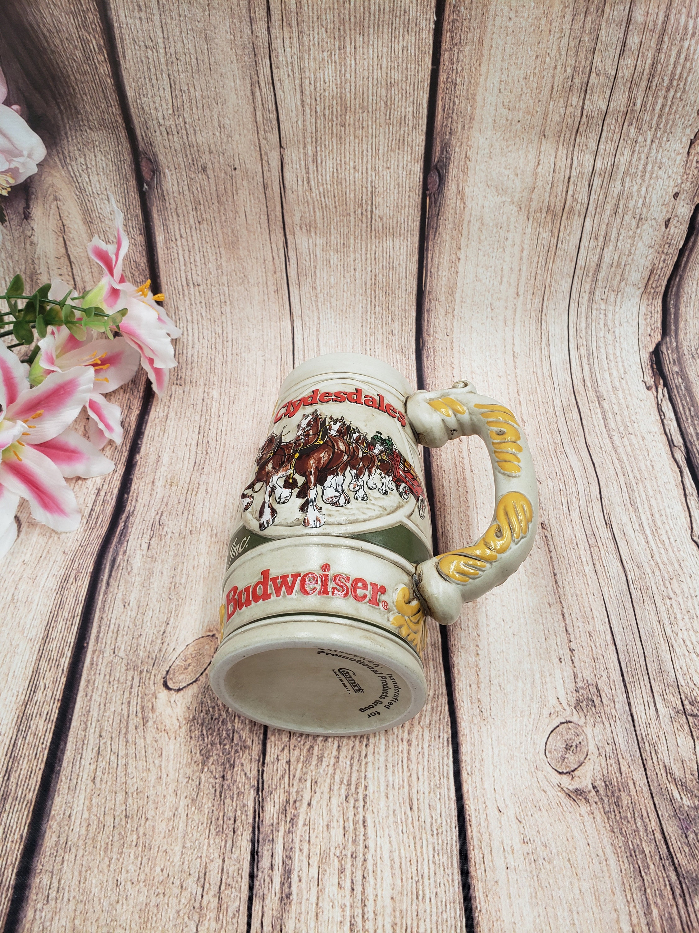 80's Budweiser Vintage Collectors Beer Mug Hand Crafted