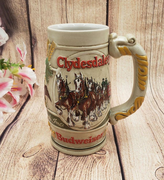 80's Budweiser Vintage Collectors Beer Mug Hand Crafted