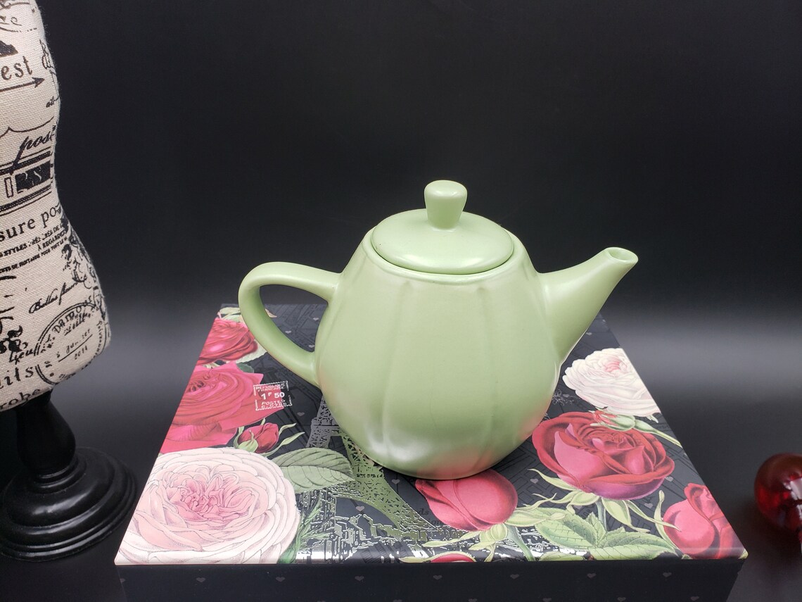 Vintage MSRF Design Studio Green Teapot 4 1/2 X 7 - Etsy