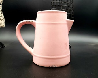 Vintage b + b distressed pink ceramic farmhouse pitcher
