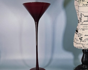 Vintage tall red Grappa glass, by MCM