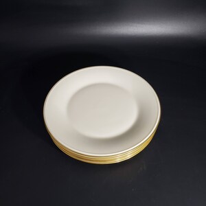 Set of 7 vintage bread & butter plates L31 by LENOX, Special Dimension gold trim on edges