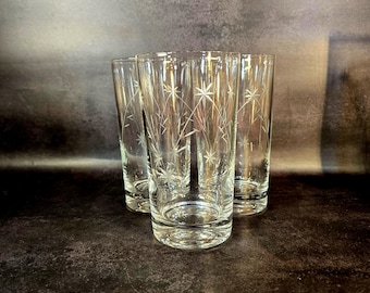 Set of 4 vintage Fostoria Shooting Stars tumblers