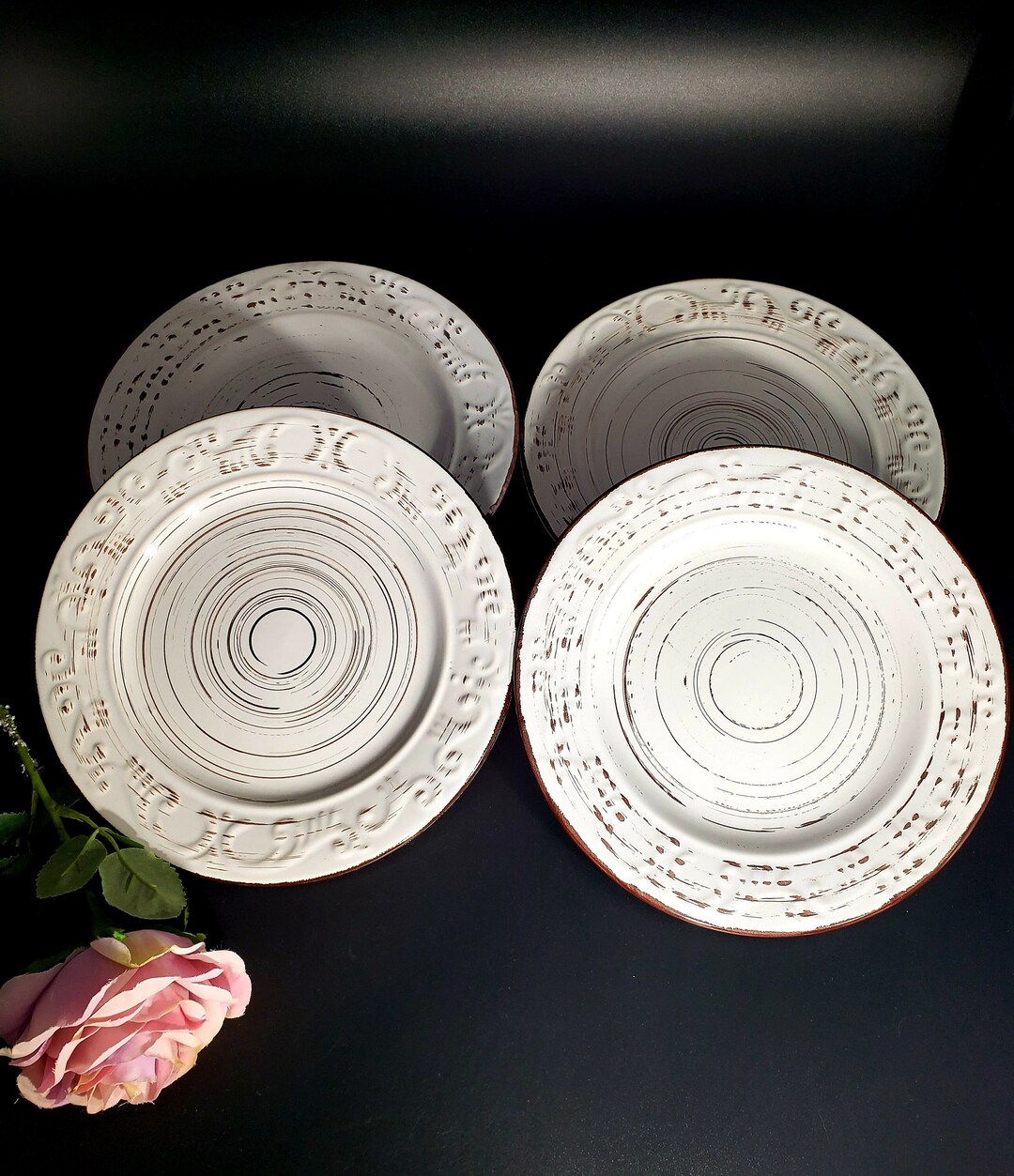 Set of Pfaltzgraff Trellis White Inch Salad Plates