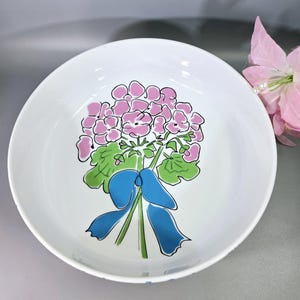 Vintage Gloria Vanderbilt Everlasting Pink Geranium ceramic salad/serving bowl