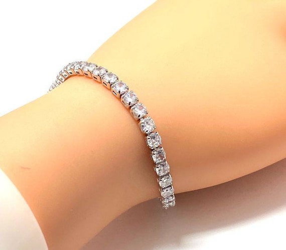 Diamonique tennis bracelet gold store