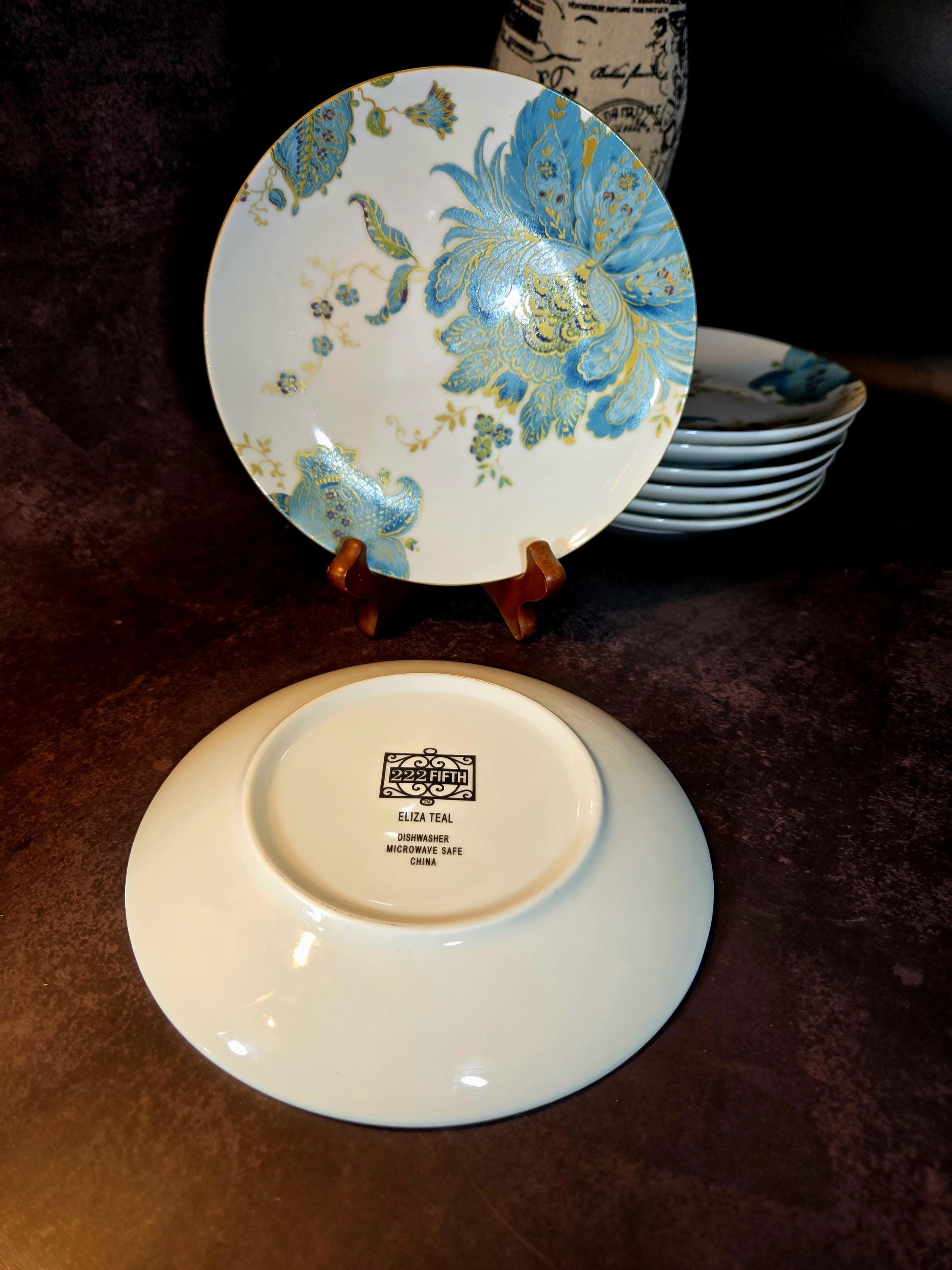 Fifth Dinnerware 222 Fifth Eliza Teal 222 Fifth Eliza 16-Piece