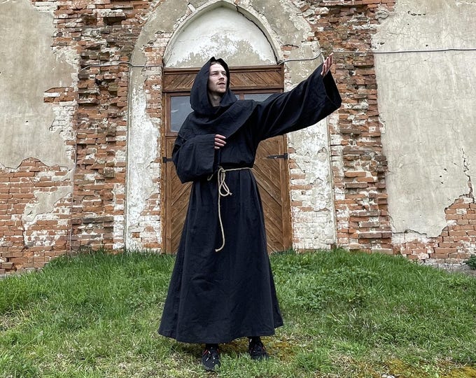 Featured listing image: Black Fantasy Monk Robe