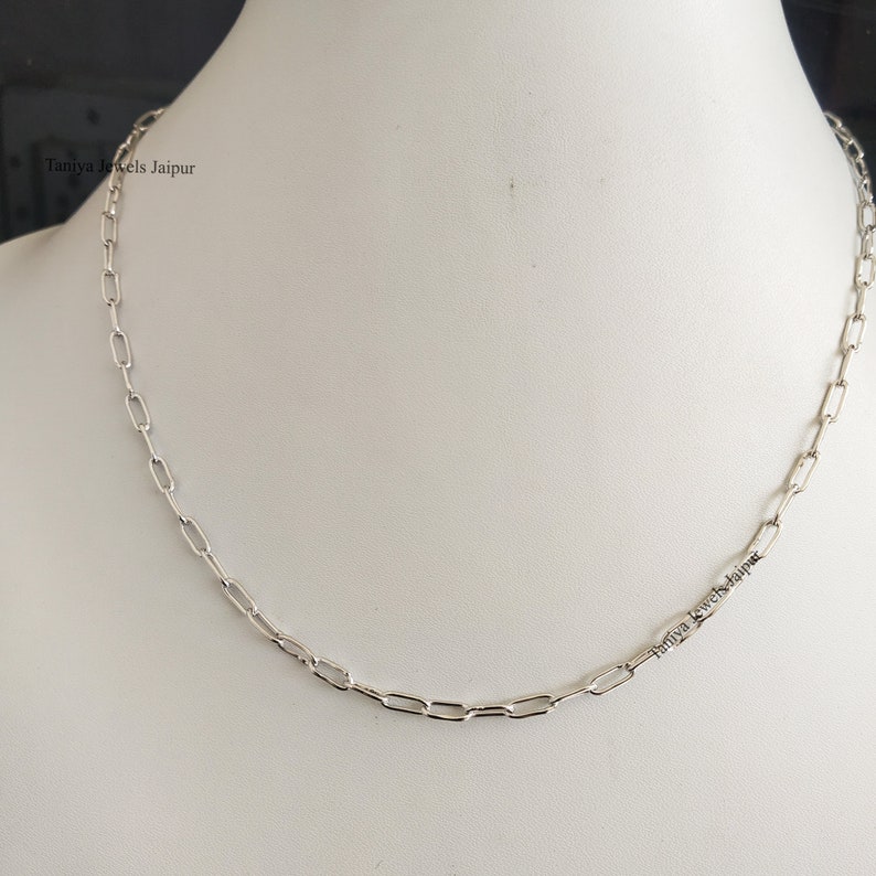 Solid Sterling Silver Paper Clip Link Chain Jewelry Paper Etsy