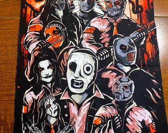 Patch do Slipknot - Poliéster cortado à mão para costurar, estilo rock gótico