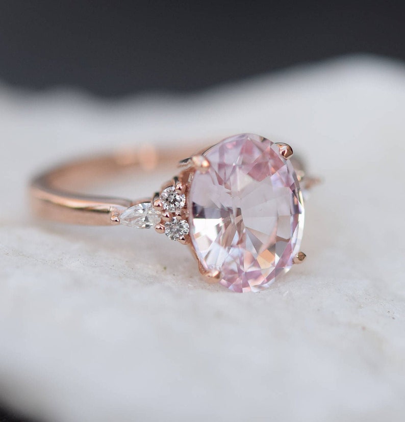 Beautiful 2.50 Ct Oval Pink Cut Diamond Solitaire Engagement Ring in 14K Rose Gold Finish for Women/'s and Girl/'s