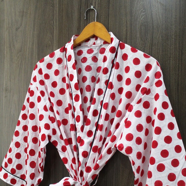Vintage Red Polka Dot Women's Robe