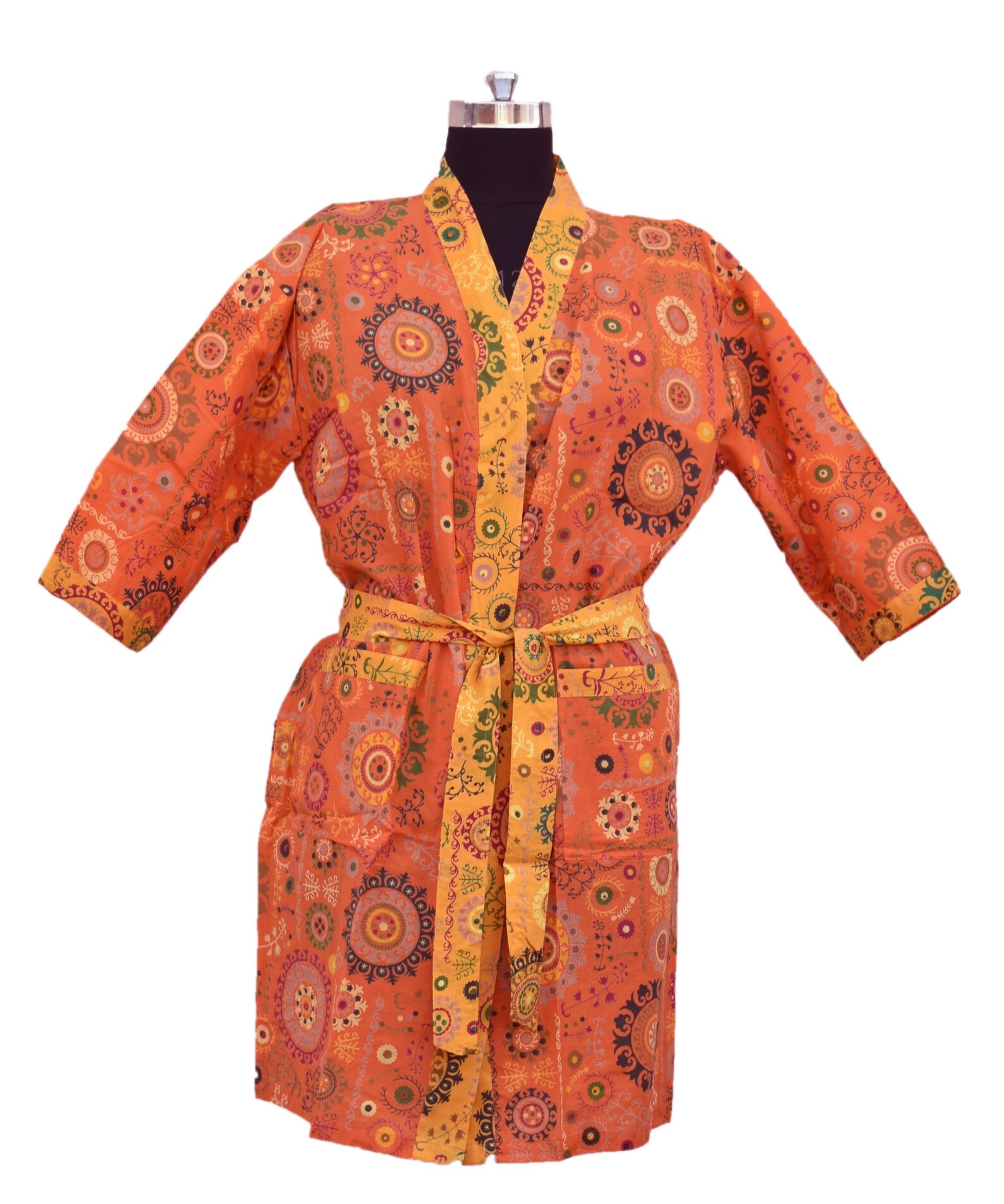 Indian 100 Cotton Floral Printed Bath Robe Night Wear Suit Etsy