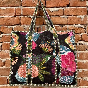 Handmade Floral Patchwork Tote Bag: Quilted Cotton Market Bag