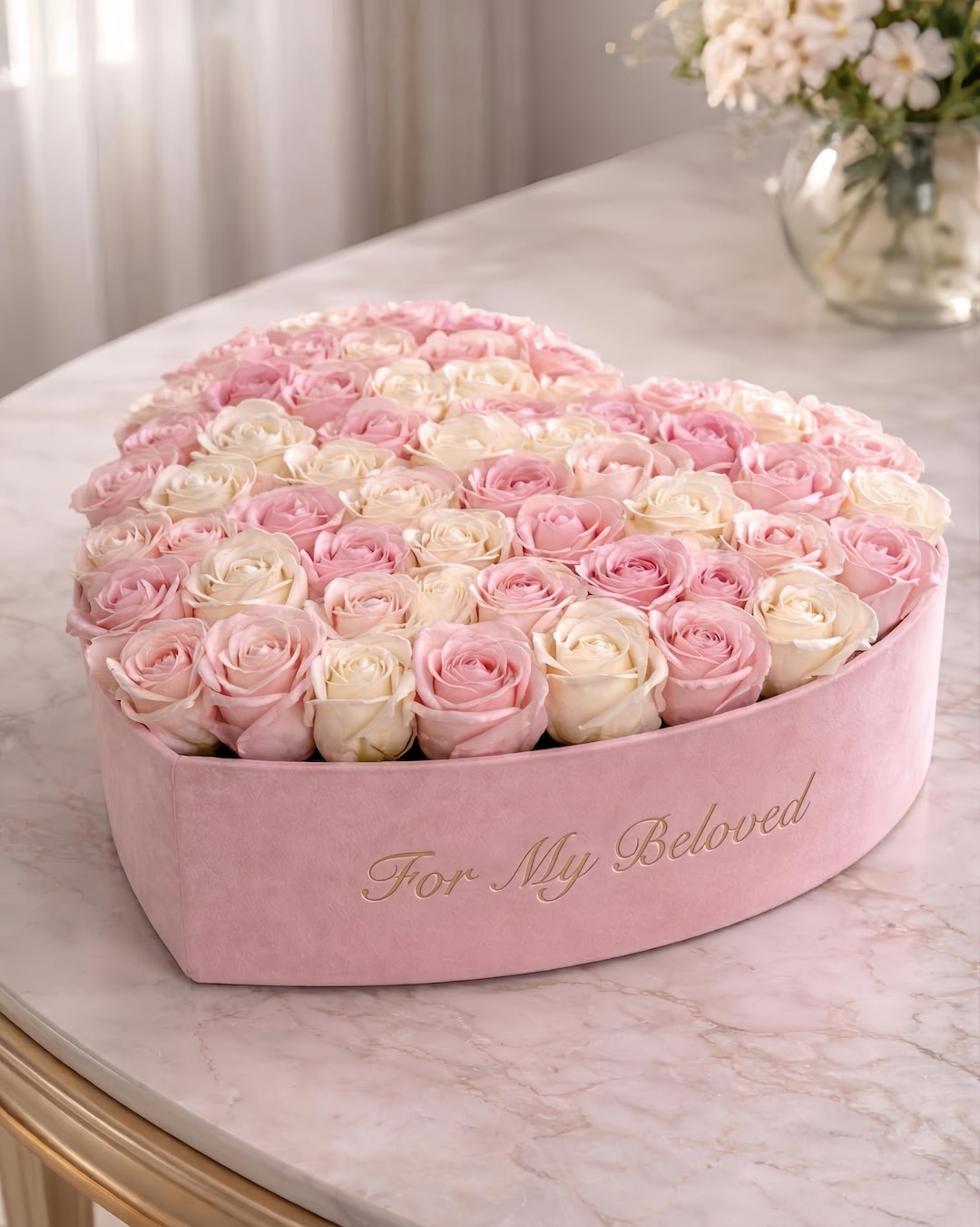 Personalized Gift Rosa Personalized Heart Rose Box – Forever Roses Gift for Her, Velvet ...