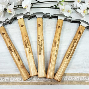Personalised Fathers day Hammer Engraved Tool Gift Dad Grandad Wooden New Step Dad Gifts for Him Retirement Fathers Day Papa