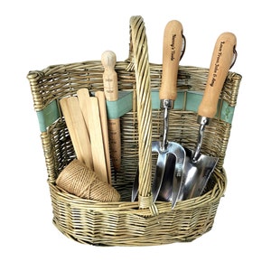 Personalised Gardening Tool Set Willow Trug, Fathers Day Garden Gift Set Birthday Present Basket Gardener Retirement Gift, Mum, Grandad Dad image 7