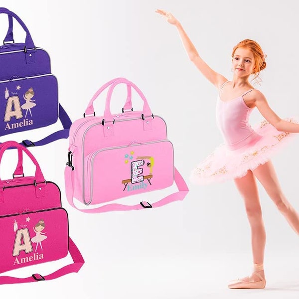 Personalised Dance Bags for Girls Pink Gymnastics Bag Ballet Bags for Girl Dancing Gift with Name