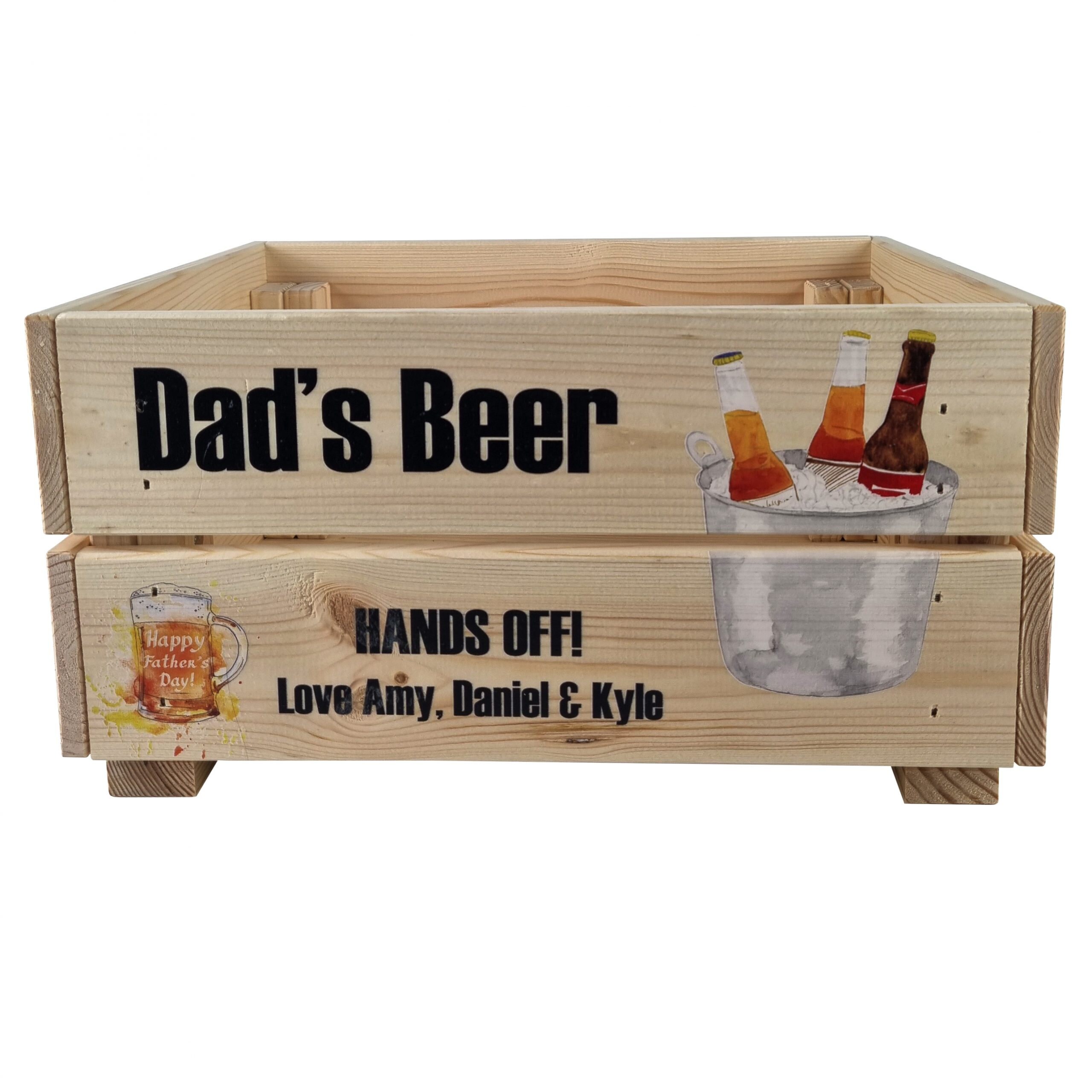 Cadeau papa original | Coffret cadeau bière bonne fête papa avec prénom et  photo