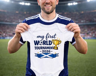 My 1st World Cup Scotland 2026 Babygrow – Scottish Flag Newborn Bodysuit – Cute Baby Football Outfit – Baby Shower Gift for Scotland Fans