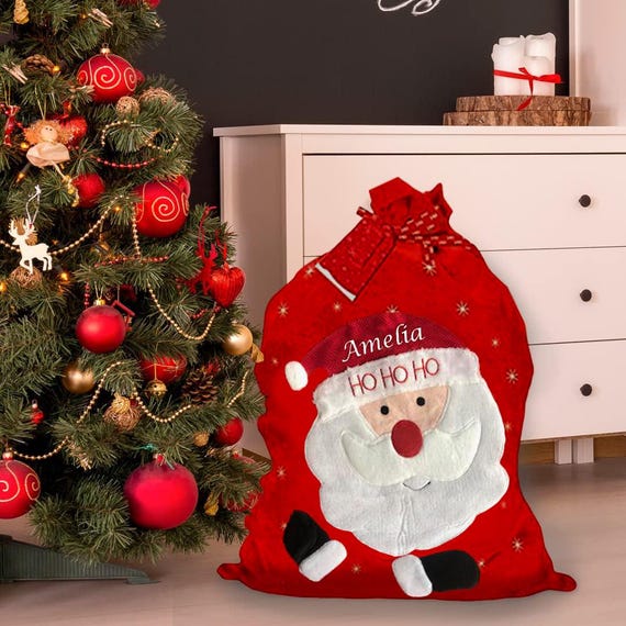 Personalised Embroidered Large Santa Sack Christmas Gift Sack Hohoho Xmas Sack Santa Bag Red Drawstring Present Sack Etsy Osterreich