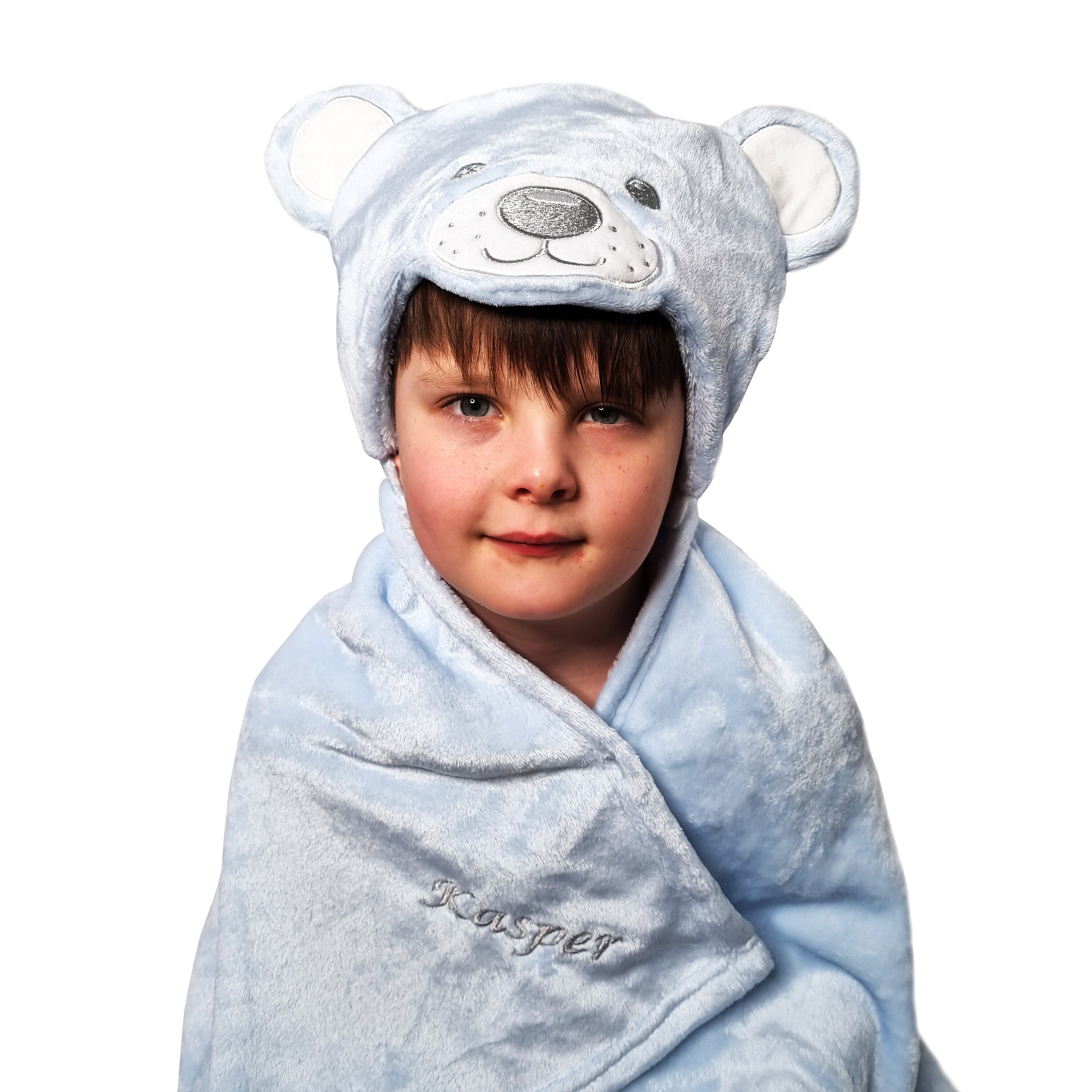 Personalised Baby Blanket With Hood Kids Hooded Blanket Blue Etsy UK