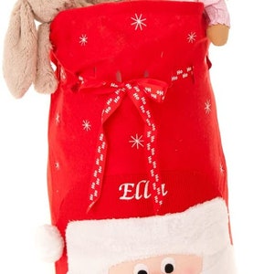 Personalised Embroidered Large Santa Sack, Christmas Gift Sack Hohoho Xmas Sack Santa Bag Red Drawstring Present Sack image 6