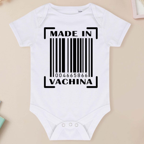 Made in Vachina Baby Bodysuit Cute Baby Shower Gift Funny & Cheeky Baby Baby Announcement bodysuit made in Vachina