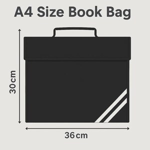 Personalised School Book Bag for Children Music Homework Bags for Kids for School Navy Blue Dinosaur Boy with Name BookBag image 2