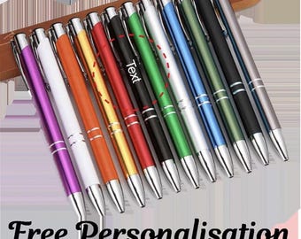 Personalised Pens Bulk 100 - Custom Printed Pens with Your Business Name - School and Office Supplies  - Pack of 10, 25, 50, 100