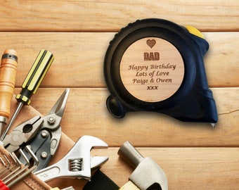 Personalised Tape Measure Engraved Personalised Dad Gifts Daddy Pappa Gifts Retirement Tools Grandad DIY Joiner You Measure Up 3m