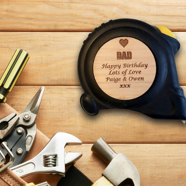 Personalised Tape Measure Engraved Personalised Dad Gifts Daddy Pappa Gifts Retirement Tools Grandad DIY Joiner You Measure Up 3m