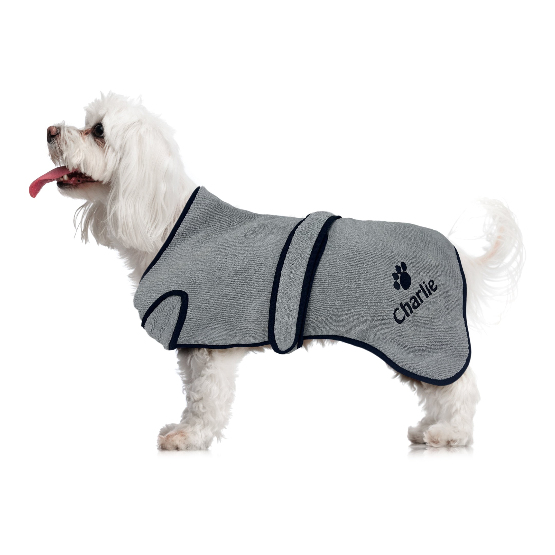 Personalised Dog Drying Coat Dressing Gown - Dog Drying Towel, Bath ...