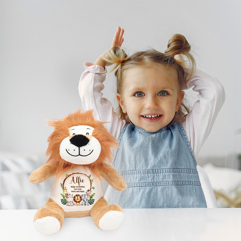 Personalised Teddy Bear Jungle Design Baby Gift for Boy or Etsy UK