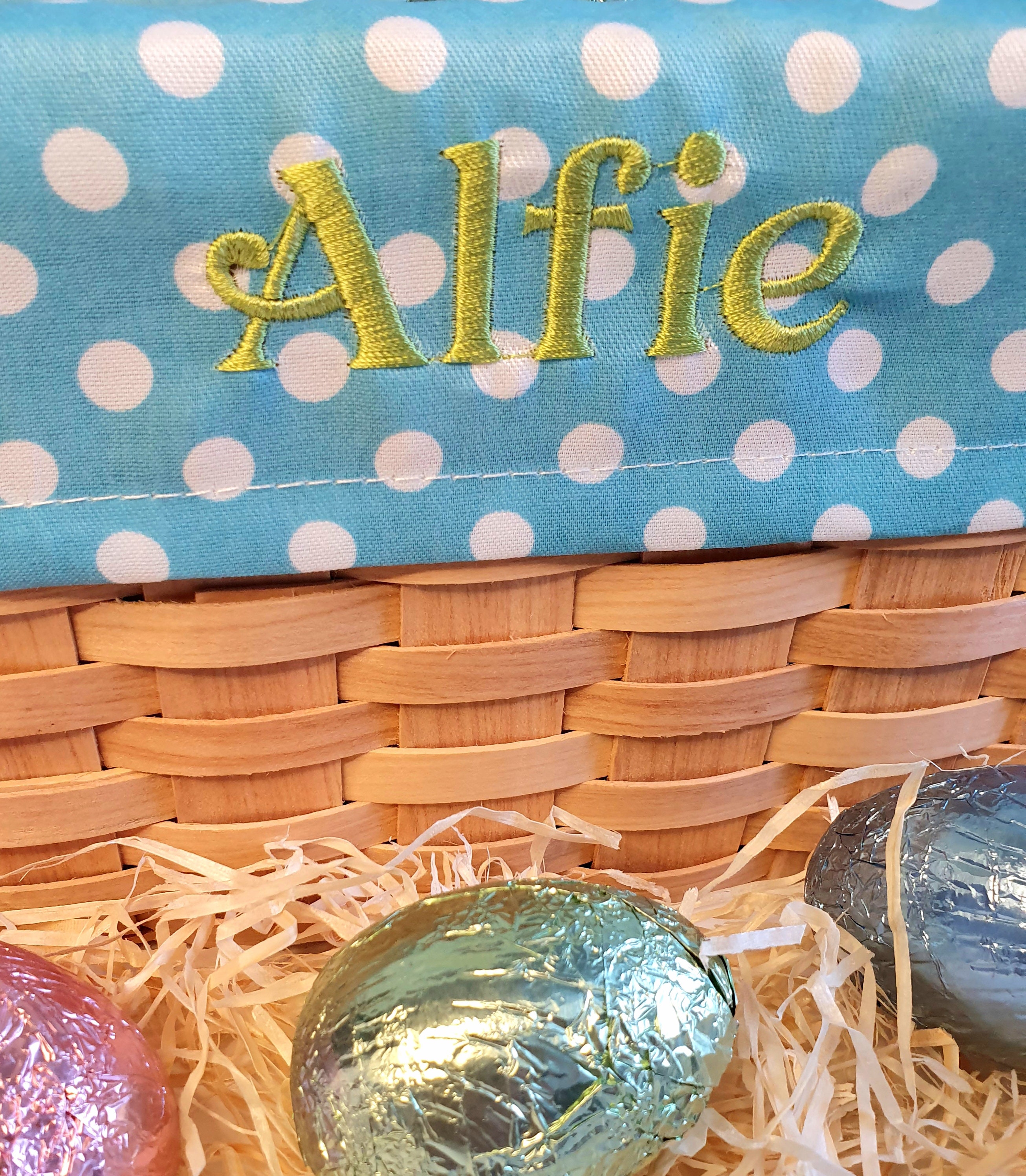 Personalised Embroidered Easter Gift Baskets Empty Easter Etsy UK