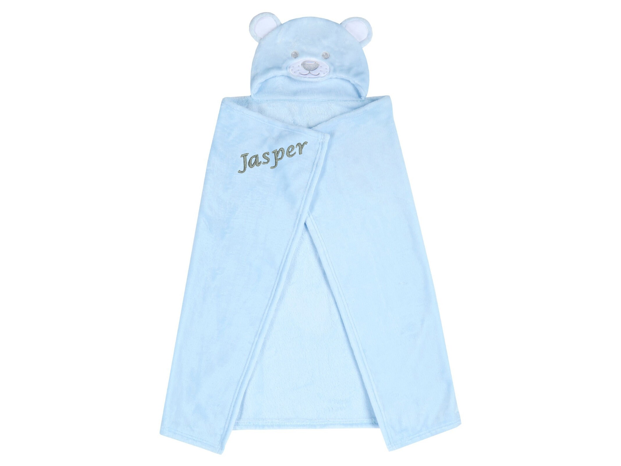 Personalised Baby Blanket With Hood Kids Hooded Blanket Blue Etsy UK