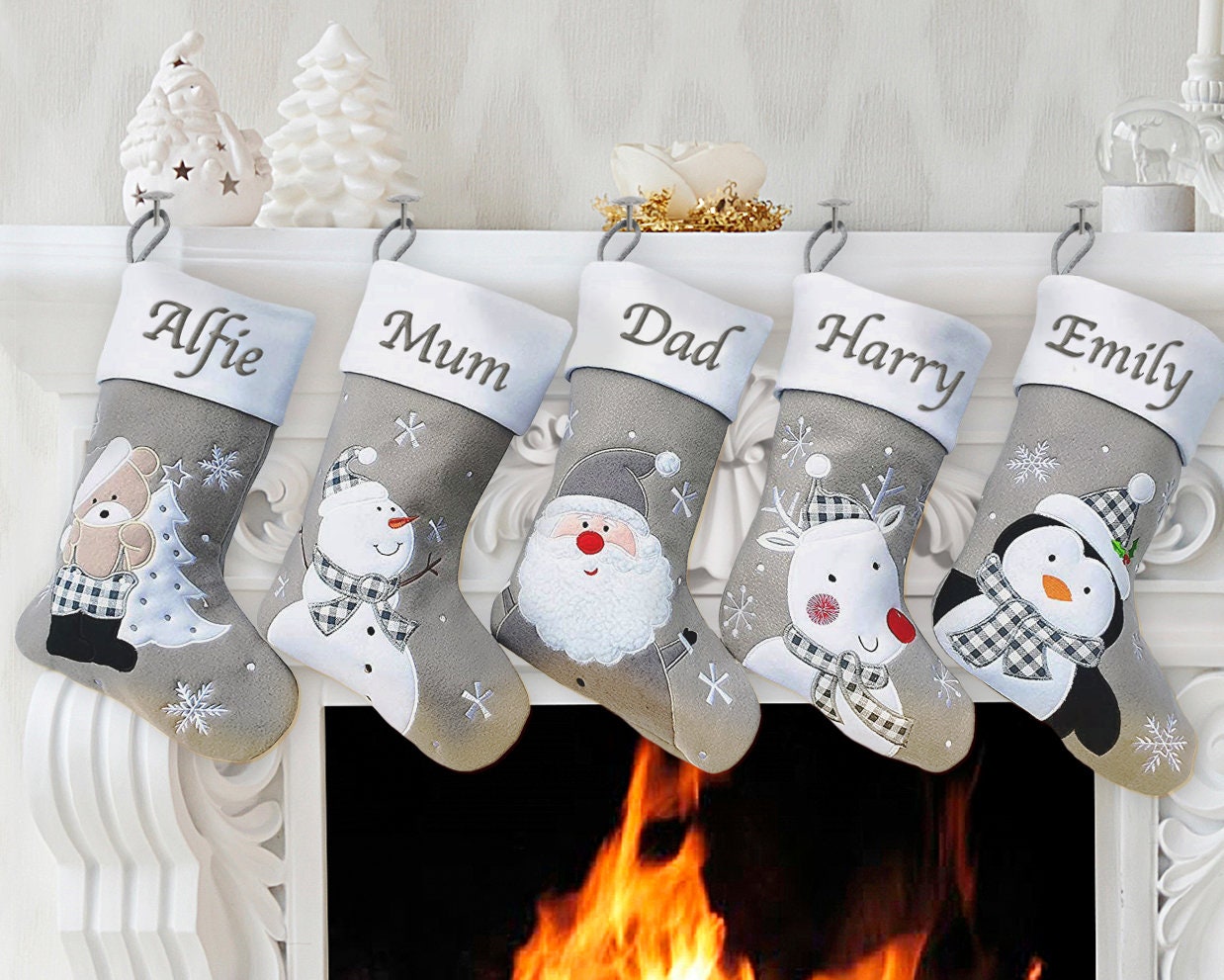 Grey 2024 christmas stocking