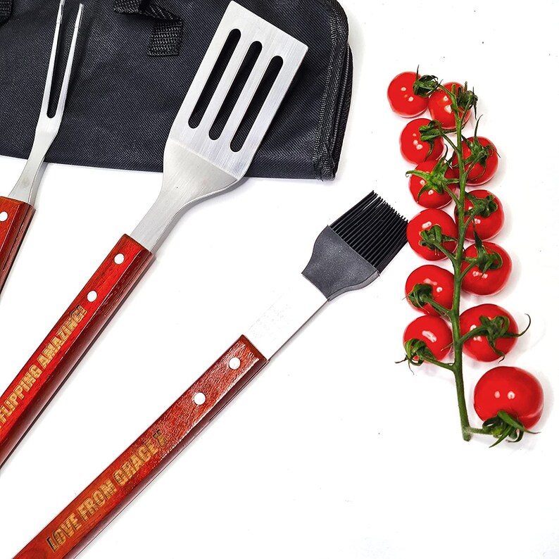 Personalised Barbecue Tools Set Dark BBQ Tools Set With Case Etsy UK