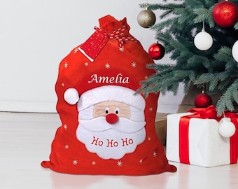 Red christmas sack Christmas eve box gift Personalised Christmas Sack christmas stocking Christmas sack
