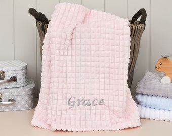 Personalised Baby Blanket Newborn Baby Blanket New Baby Gift For Girls Baby Present Pram Blanket Cot Blanket New Baby Gift Embroidered