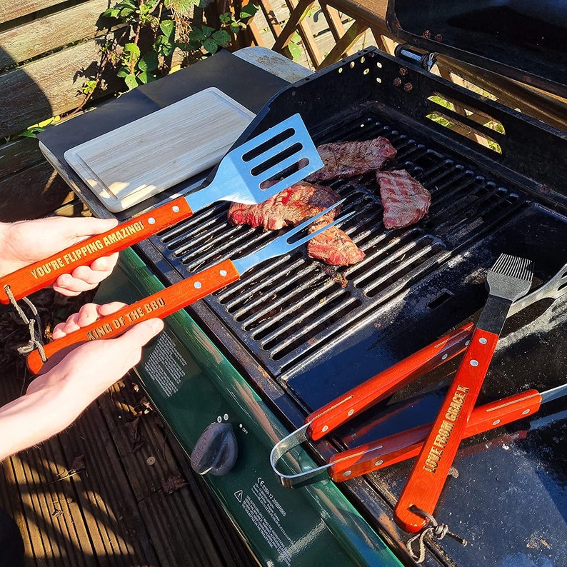 Personalised Barbecue Tools Set Dark BBQ Tools Set With Case Etsy UK