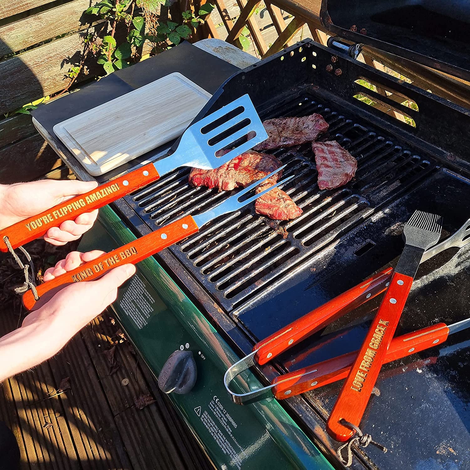 Personalised Barbecue Tools Set Dark BBQ Tools Set With Case Etsy