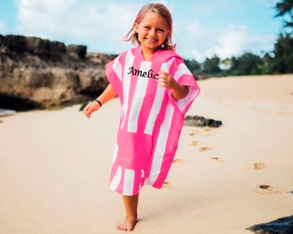 Personalised Poncho Towel Hooded Towels for Kids Swimming for Kids