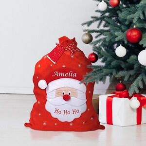Personalised Embroidered Large Santa Sack, Christmas Gift Sack Hohoho Xmas Sack Santa Bag Red Drawstring Present Sack image 7