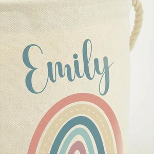Personalised Toy Box Toy Storage Basket For Kids Baby Earth Rainbow Design Toy Boxes With Name Bedroom Gifts Tidy Room Nursery imagen 3
